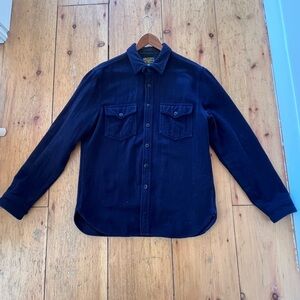 J. Crew Wallace and Barnes Navy Blue Wool CPO Overshirt